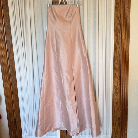Alfred Sung Cameo Blush Strapless A-Line Gown - Picture 2 of 14
